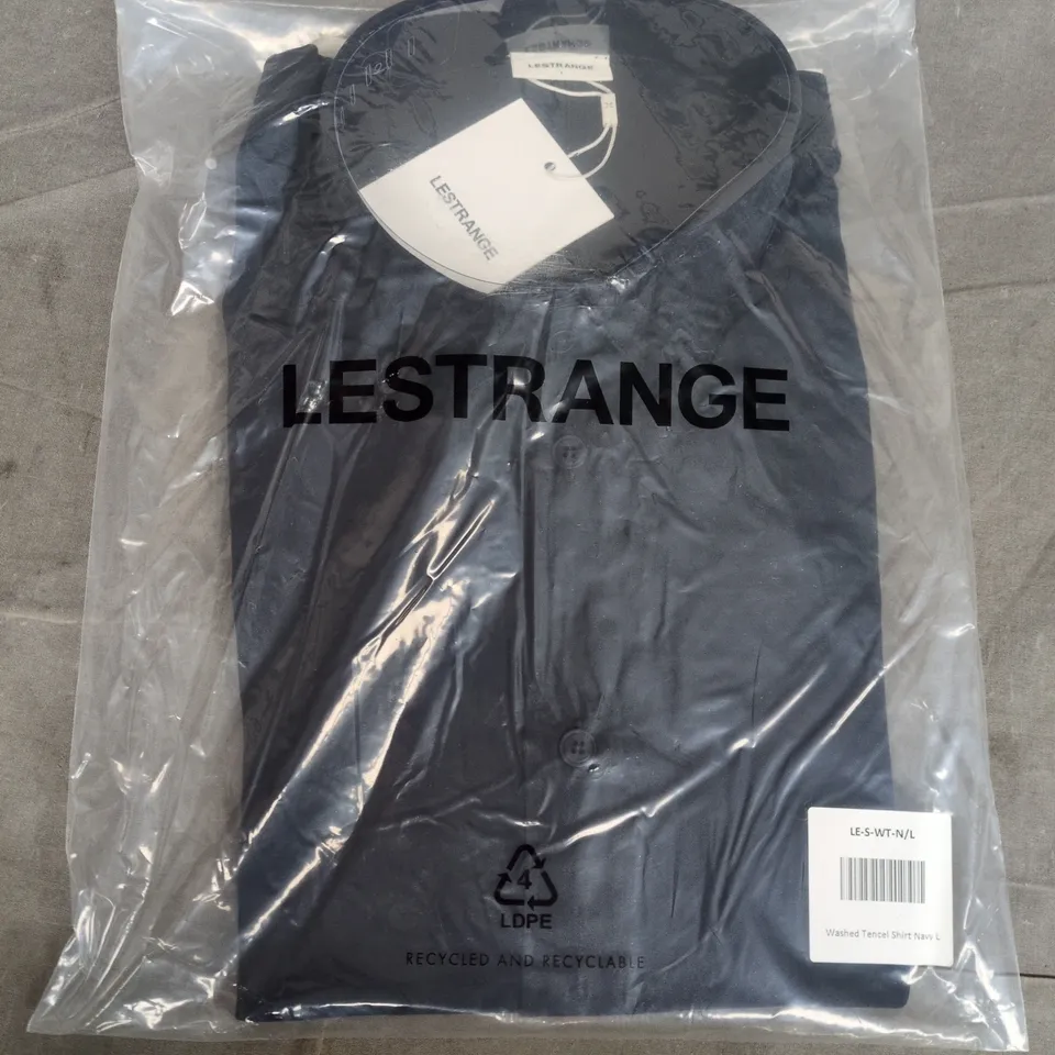 BAGGED LESTRANGE WASHED TENCEL SHIRT IN NAVY - LARGE