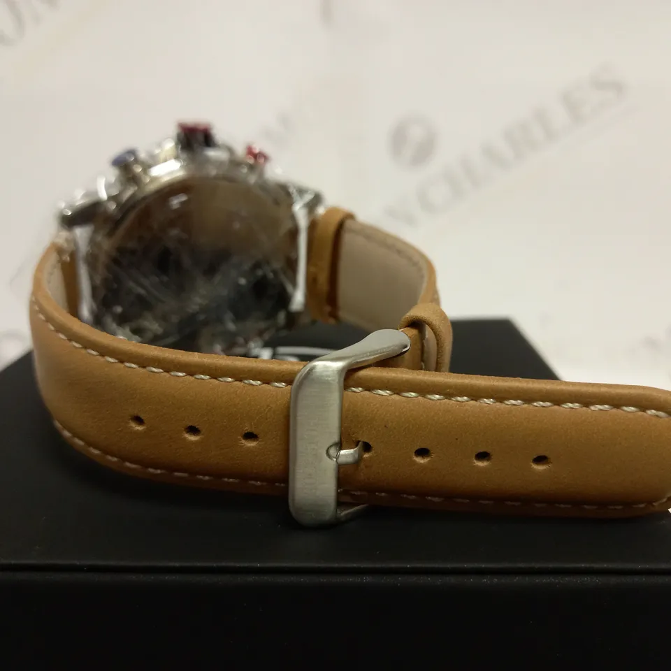 RUCKSTUHL SPORTS CHRONOGRAPH LEATHER STRAP WATCH