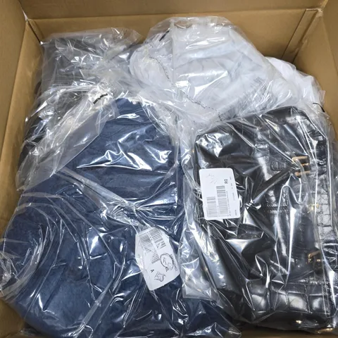 APPROXIMATELY 15 ASSORTED CLOTHING ITEMS IN VARIOUS SIZES, COLOURS & STYLES TO INCLUDE BRANDS SUCH AS RUTH LANGSFORD, AK, RADLEY, ETC - COLLECTION ONLY