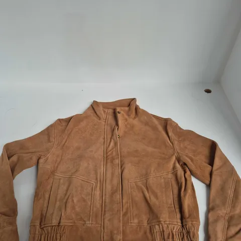 NOBODY'S CHILD TRINITY SUEDE BOMBER – BROWN, SIZE S