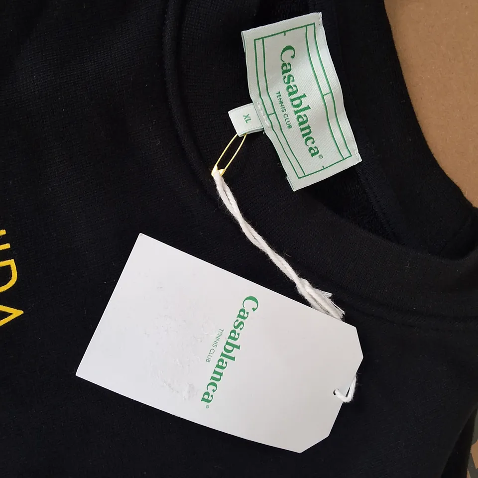 CASABLANCA TENNIS CLUB BLACK CREW JUMPER - XL