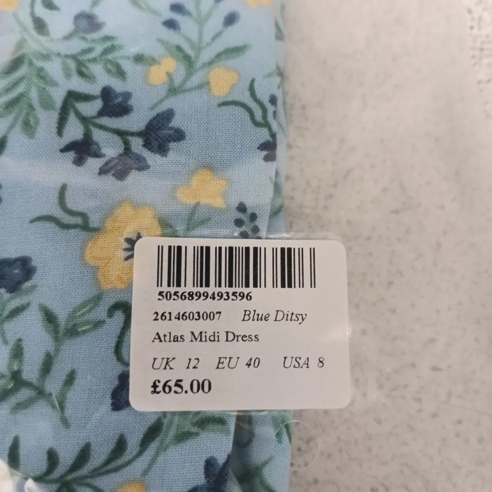NOBODY'S CHILD ATLAS MIDI DRESS – BLUE DITSY, UK 12