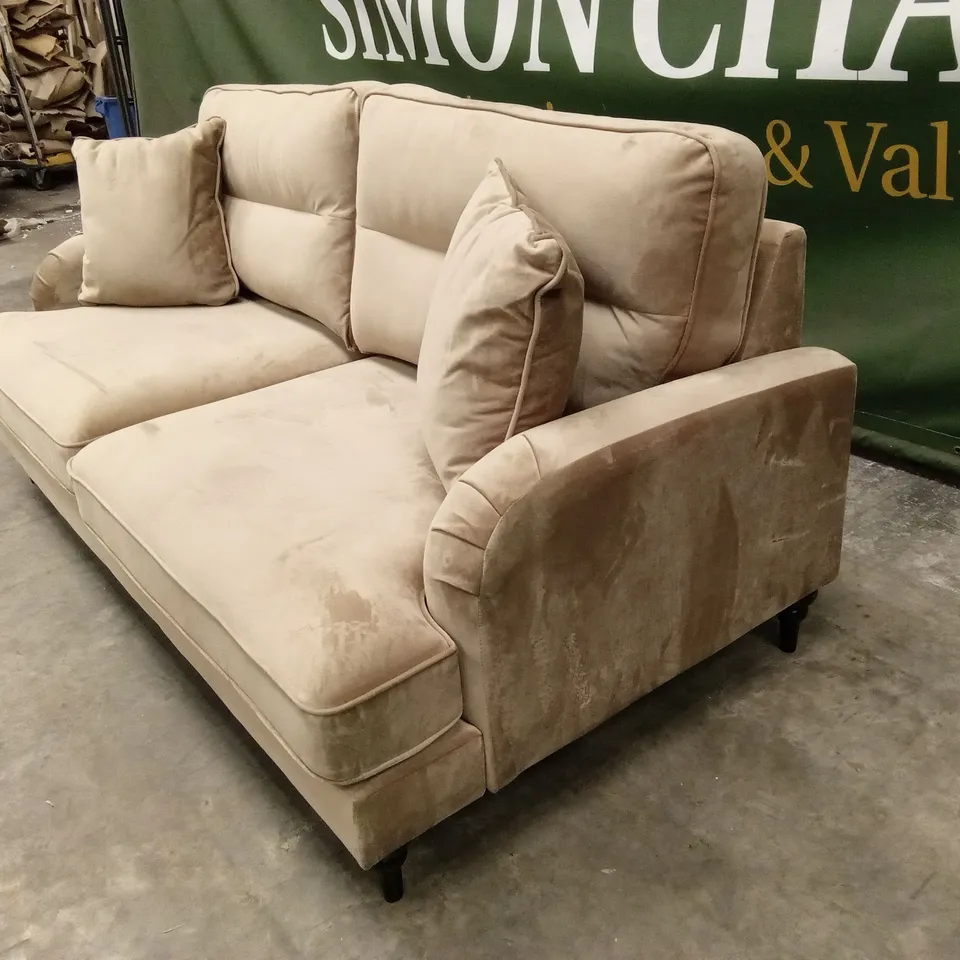 VICTORIA 3 SEATER FABRIC SOFA - MINK RRP £699
