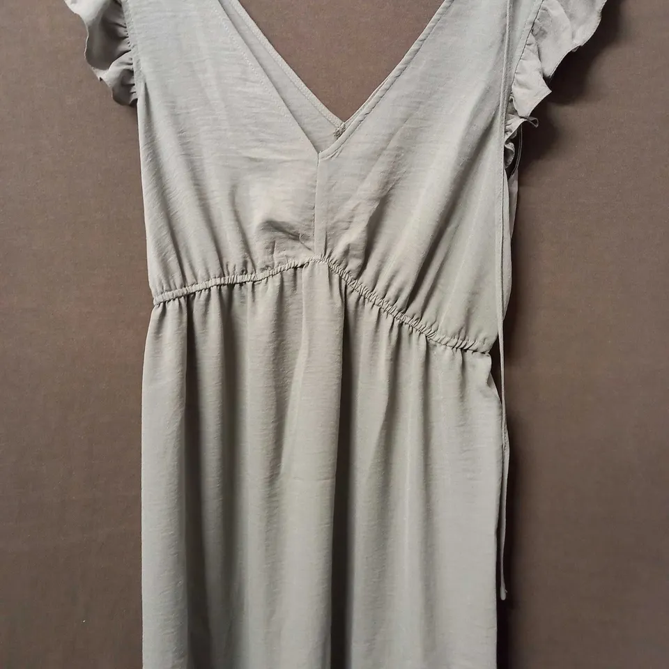 MAISON DE NIMES KHAKI V-NECK DRESS - L