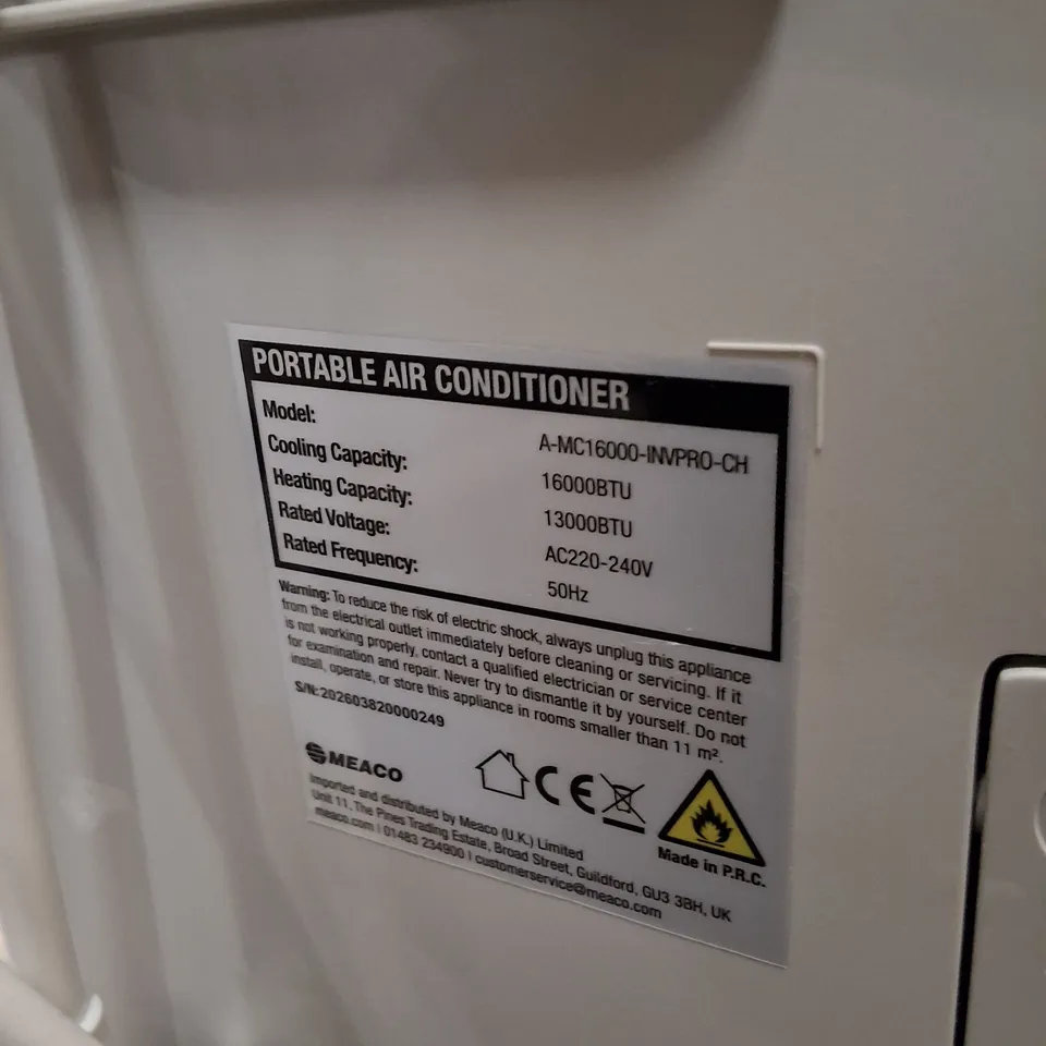 Meaco Portable Air Conditioner – Model A-MC16000-INVPRO-CH