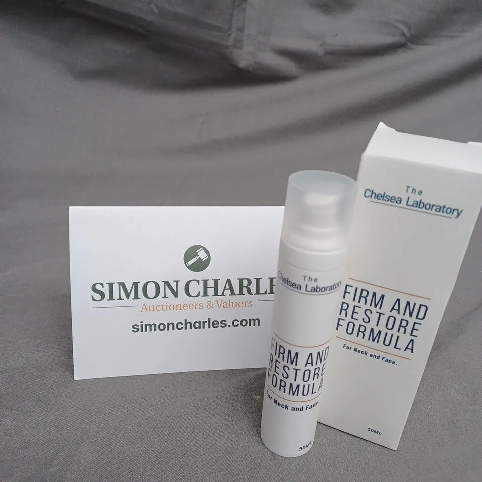 BOXED CHELSEA LABORATOR MOISTURISER - FIRM AND RESTORE FORMULA FOR FACE AND NECK  