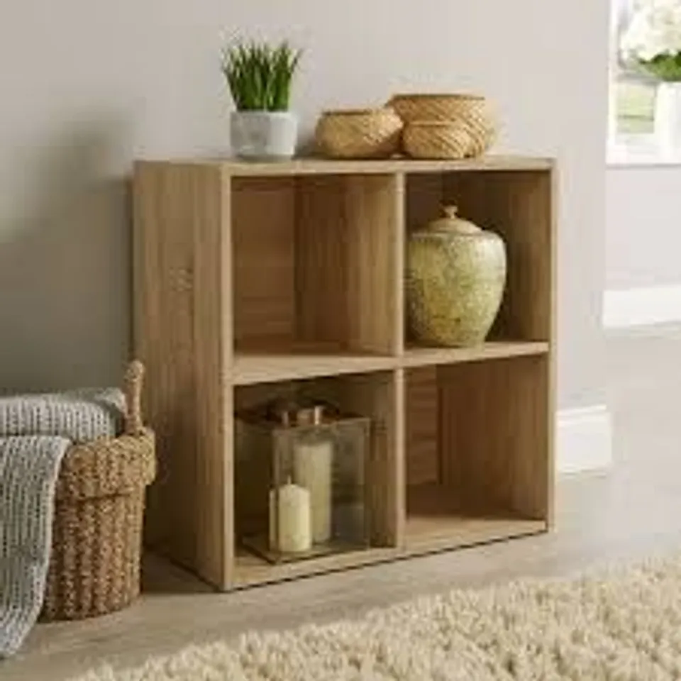BOXED CUBE BOOKCASE IN SONOMA OAK (2 BOXES)