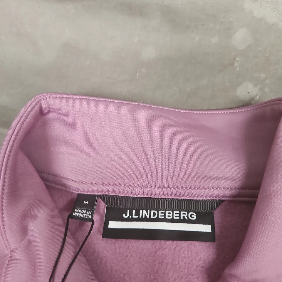 J. LINDEBERG LILAC ZIP-NECK TOP, LONG SLEEVE – SIZE M (WOMEN)
