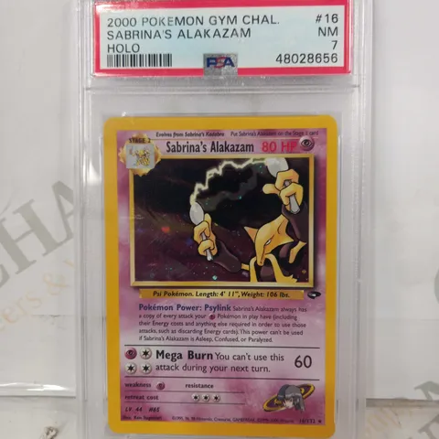 POKΓMON FRAMED AND GRADED COLLECTIBLE TRADING CARD - SABRINA'S ALAKAZAM HOLO (2000)