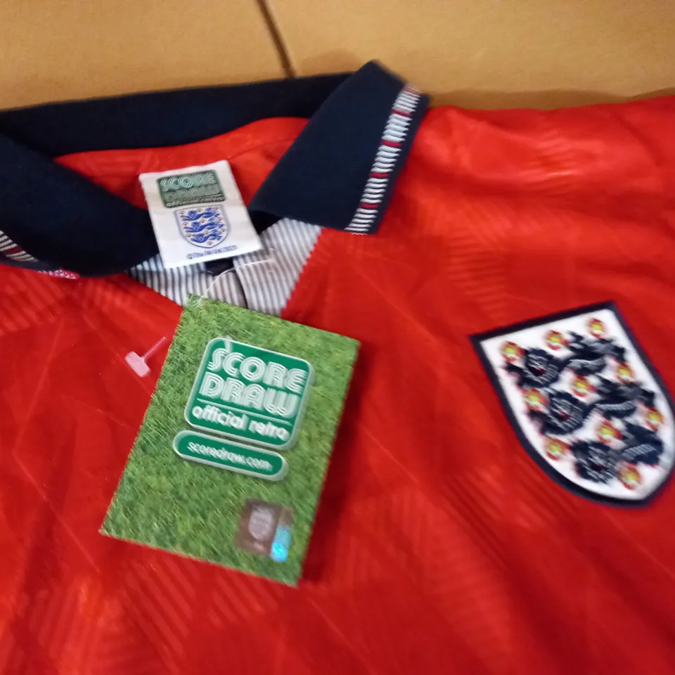 ENGLAND SCOREDRAW OFFICIAL RETRO FOOTBALL SHIRT - L