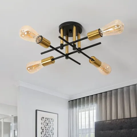 BOXED 4-LIGHT 40CM SIMPLICITY SEMI FLUSH MOUNT LIGHT