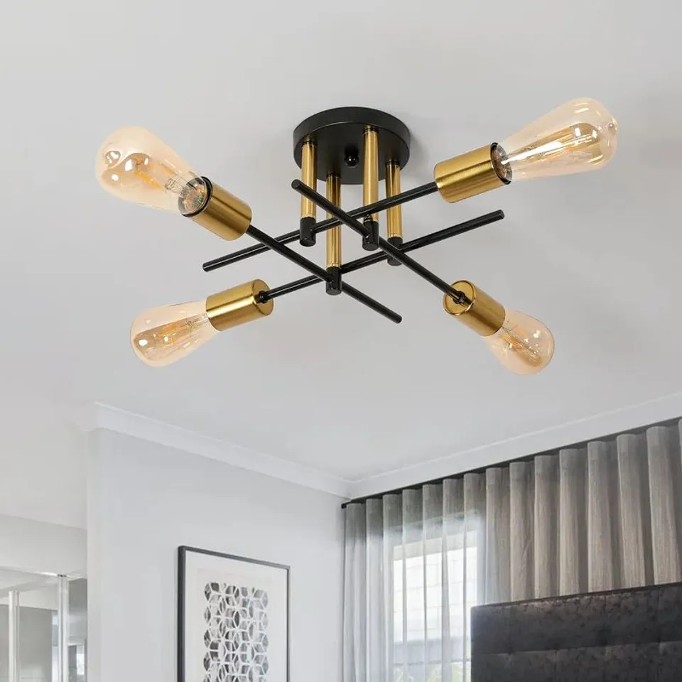 BOXED 4-LIGHT 40CM SIMPLICITY SEMI FLUSH MOUNT LIGHT