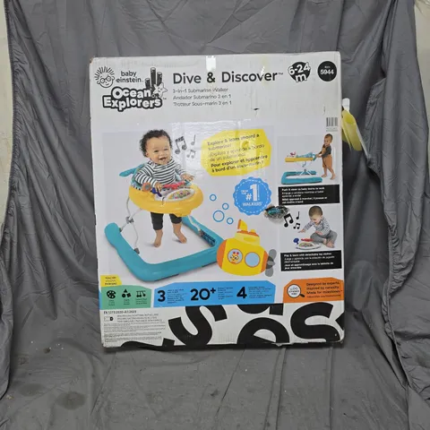 BABY EINSTEIN OCEAN EXPLORERS DIVE & DISCOVER 3-IN-1 SUBMARINE WALKER – BOXED, AGES 6–24 MONTHS