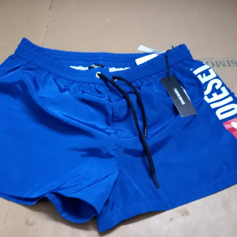 DIESEL LOGO BLUE SWIM SHORTS - M