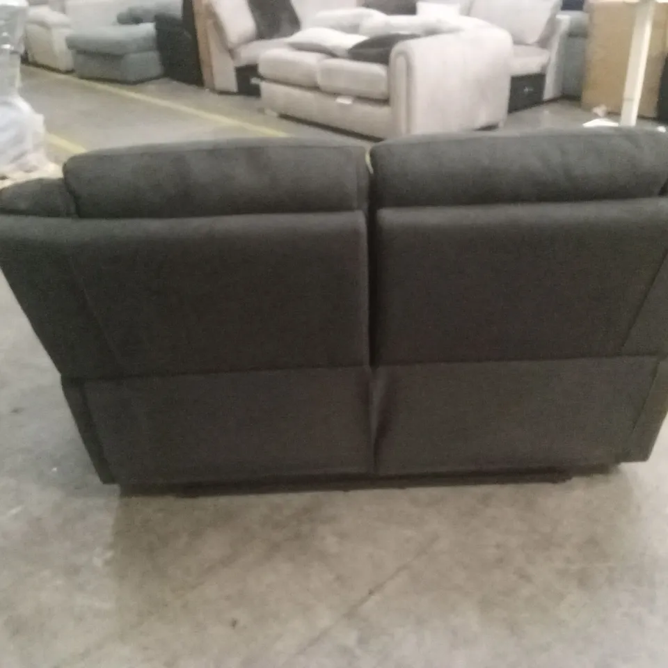 ALBION FABRIC 2 SEATER HIGH BACK MANUAL RECLINER SOFA - CHARCOAL RRP £579