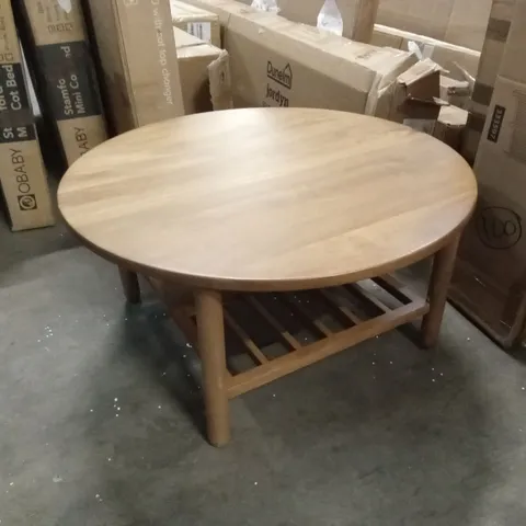 KHARI ROUND COFFEE TABLE, MIDTONE MANGO WOOD