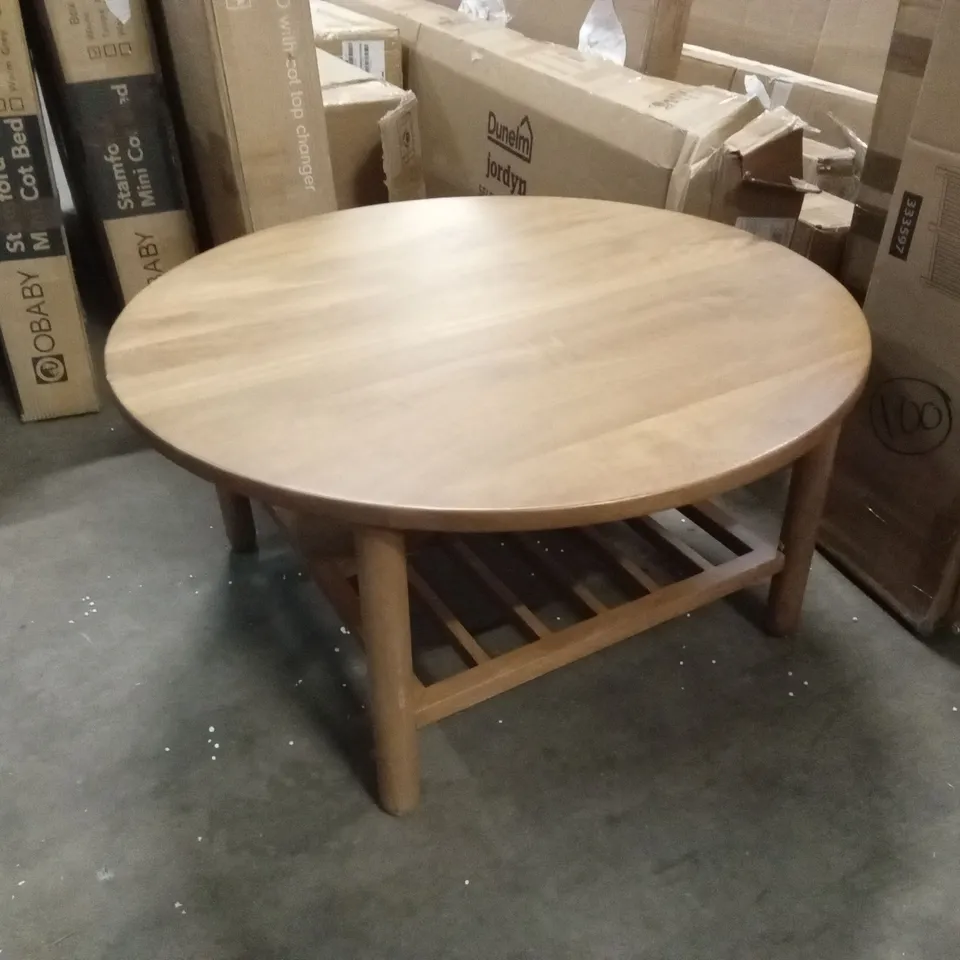 KHARI ROUND COFFEE TABLE, MIDTONE MANGO WOOD