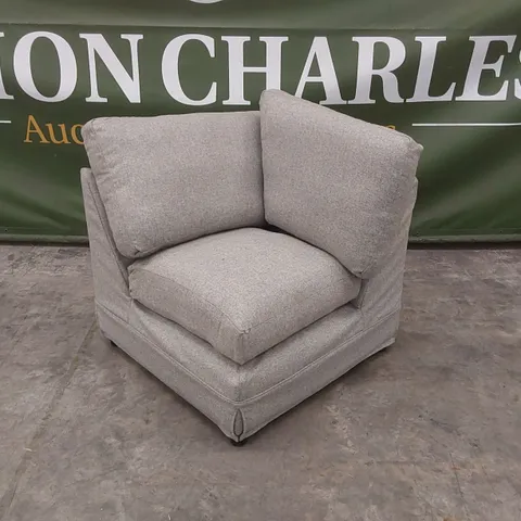 QUALITY DESIGNER GREY FABRIC CORNER SOFA SECTION