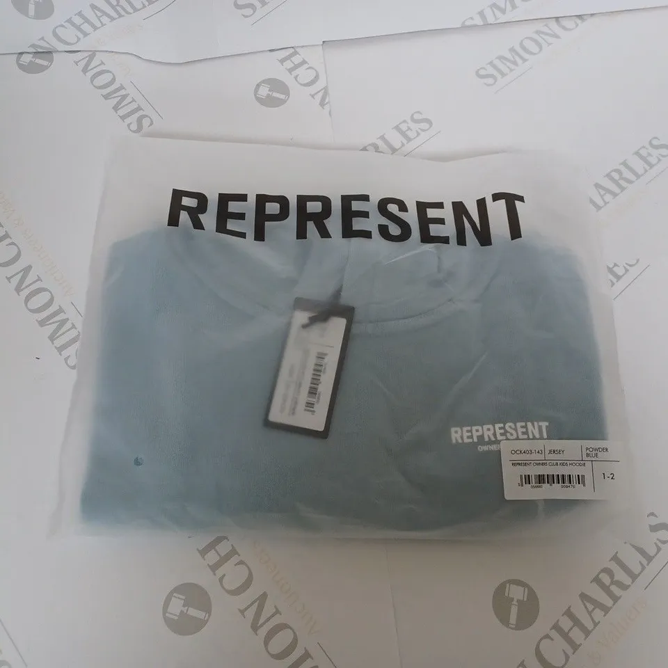 BAGGED REPRESENT OWNERS CLUB KIDS HOODIE SIZE 1-2