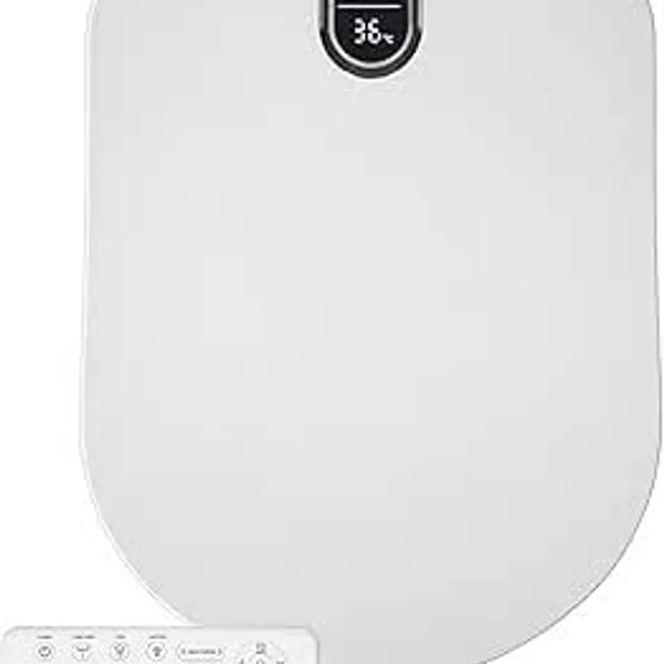 BOXED ELECTRIC BIDET TOILET SEAT - U-SHAPED HEATED SEAT (33℃/36℃/40℃) WITH WARM AIR DRYER, STAINLESS STEEL NOZZLES FOR WOMEN & HIPS, DUAL CONTROL (REMOTE + BUTTON), SOFT CLOSING, LED NIGHT LIGHT