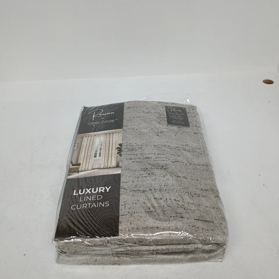 ROWAN BY EMMA BARCLAY ONE PAIR LINED EYELET CURTAINS 66 X 54"