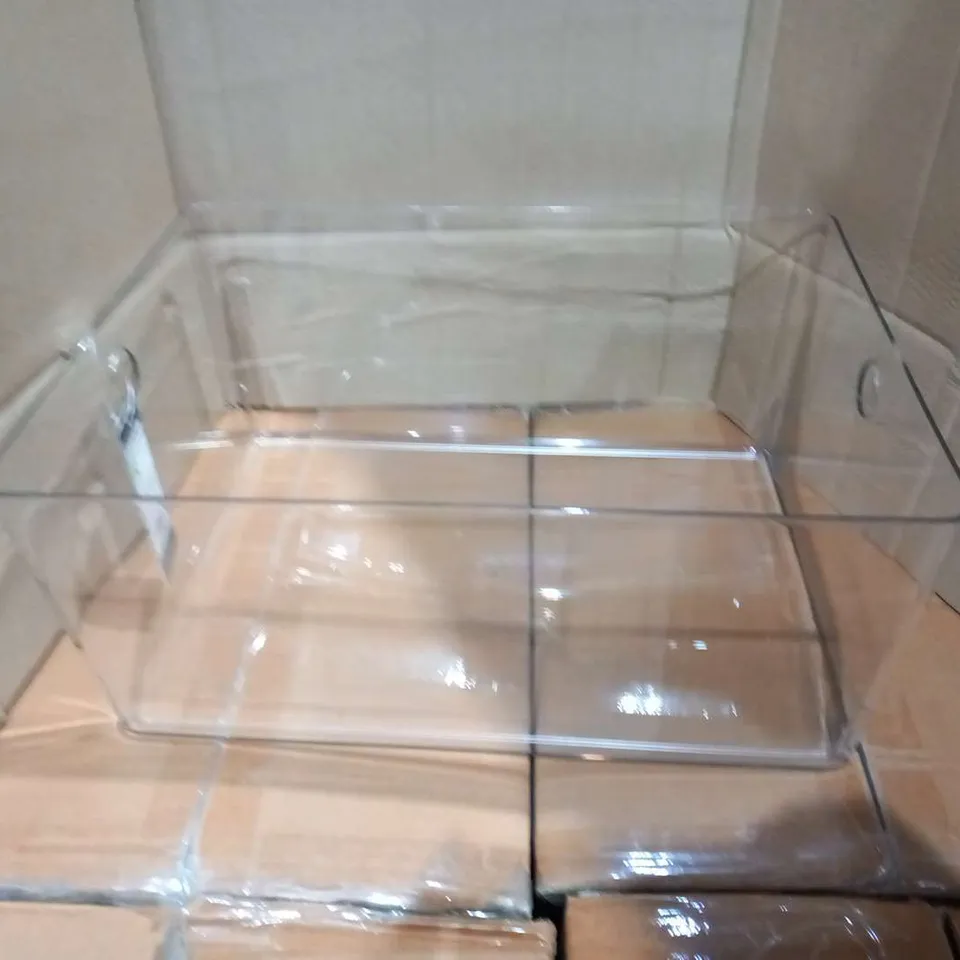 APPROXIMATELY SIX BRAND NEW 12 LITRE CAPACITY CLEAR STORAGE BOX WITH BAMBOO LIDS