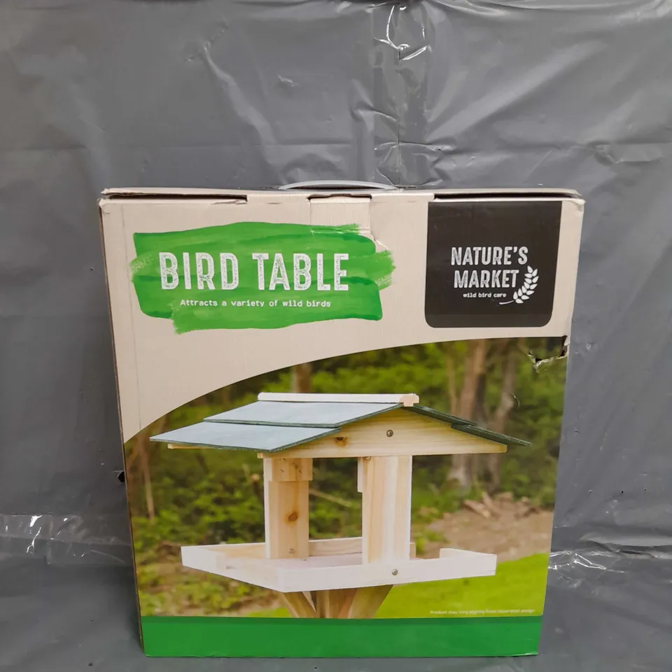 NATURES MARKET TRADITIONAL WOODEN GARDEN BIRD TABLE 
