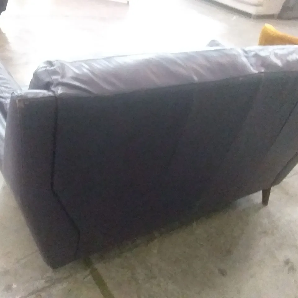 QUALITY DESIGNER FELLINI 2 SEATER - DARK PURPLE LEATHER 