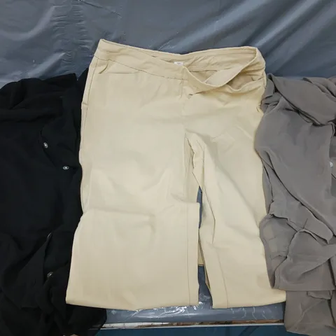 APPROXIMATELY 20 ASSORTED CLOTHING PRODUCTS IN VARIOUS STYLES & SIZES TO INCLUDE DRESSES & TROUSERS