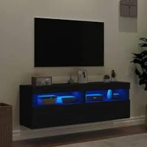 BOXED VIDAXL TV WALL CABINET WITH LED LIGHTING 80 X 31 X 45CM - BLACK (1 BOX)