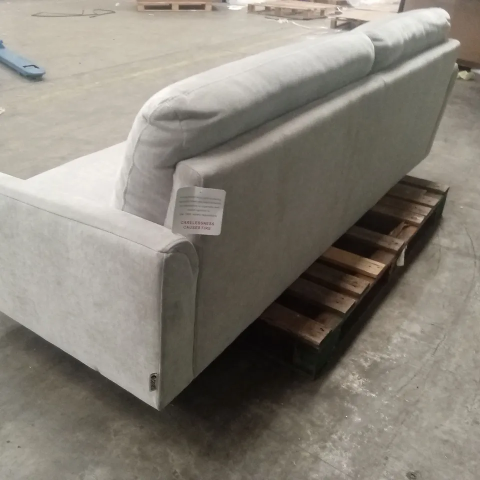 DANETTI BROOKS LIGHT GREY FABRIC PLEAT 3 SEATER SOFA RRP £979