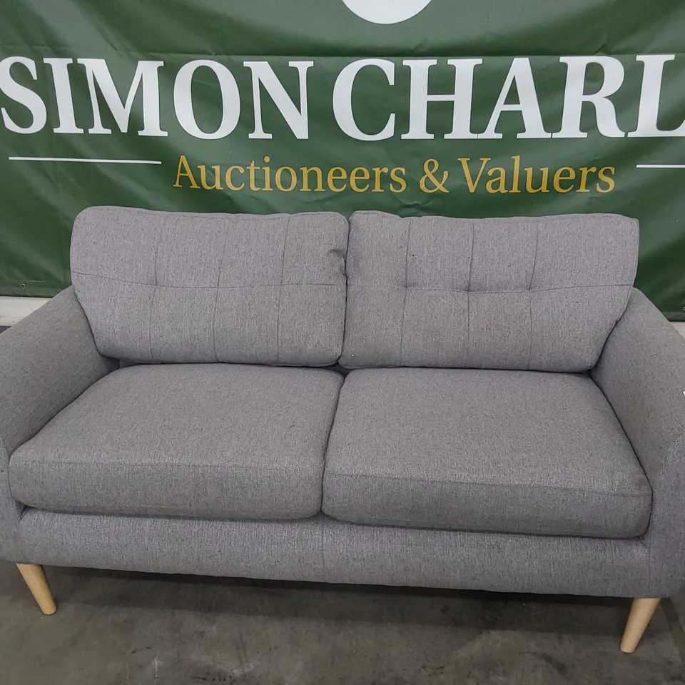 DESIGNER THREE SEATER SOFA GREY FABRIC 