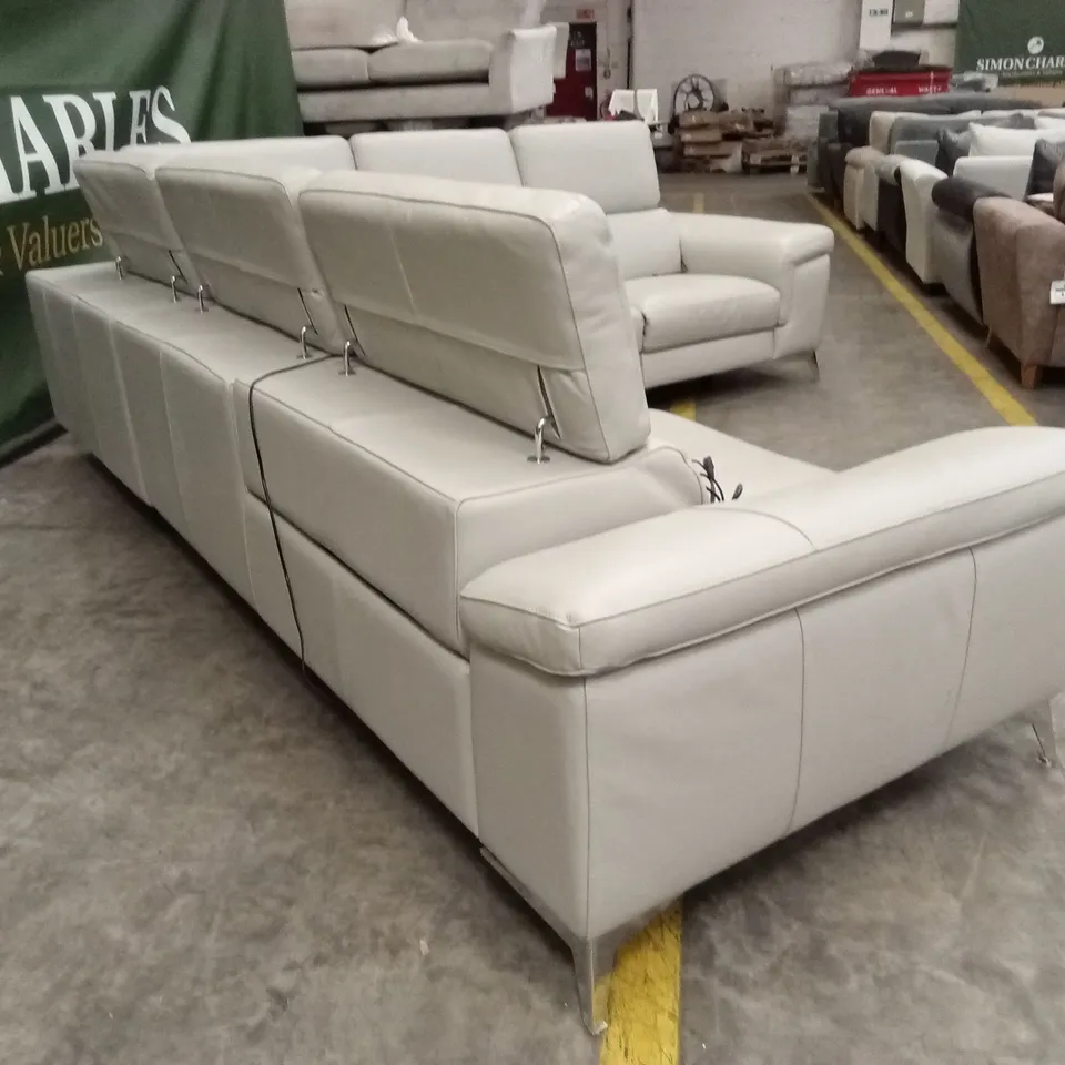 QUALITY DESIGNER ITALIAN MADE FLAVIO ELECTRIC RECLINER LEATHER CORNER SOFA