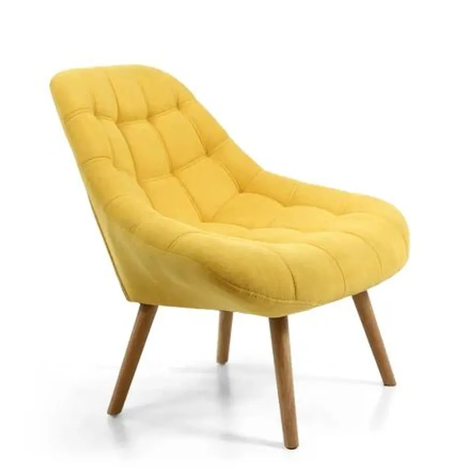 BOXED ADELINA COCKTAIL CHAIR SUNNY YELLOW FABRIC 