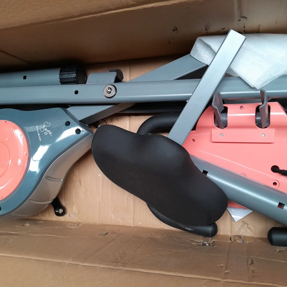 BOXED DAVINA FITNESS FOLDING MAGNETIC EXERCISE BIKE - CORAL - COLLECTION ONLY