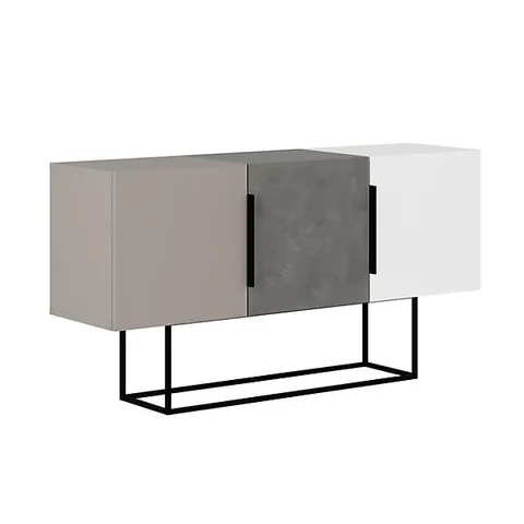 BOXED TONTINI CONSOLE SIDEBOARD DISPLAY UNIT - LIGHT MOCHA, RETRO GREY, WHITE (2 BOXES)