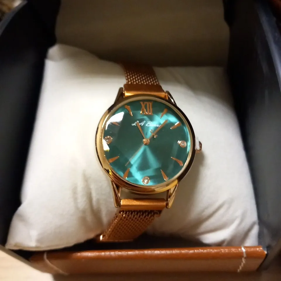 LADIES LA BANUS WATCH – CHAIN LINK METAL STRAP – MAGNETIC CLASP – GIFT BOX