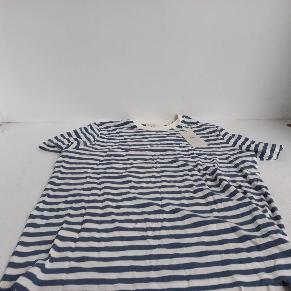 FOLK XL BLUE WHITE STRIPE T SHIRT