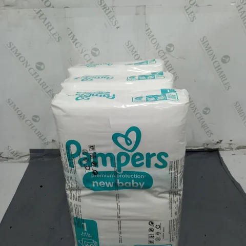 PAMPERS PREIUM PROTECTION NEW BABY NAPPIES 60X3