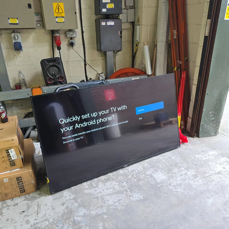 SHARP 70" LED SMART TELEVISION MODEL 70FN2KA - WITH REMOTE - DAMAGE TO LEFT HAND SIDE FRAME 