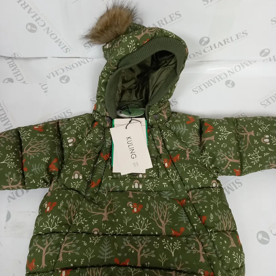 KULING WOODLAND THEMED PADDED COAT SIZE 80CM
