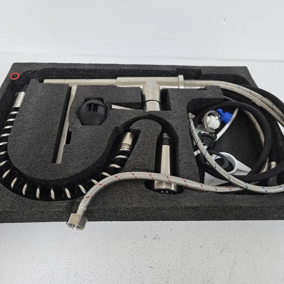 KITCHEN PLUMBING KIT WITH PULL-OUT SPRAY HOSE & BRAIDED SUPPLY LINES