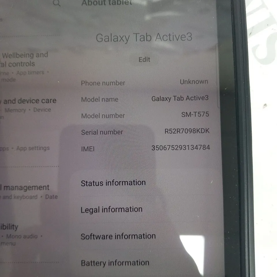 SAMSUNG GALAXY TAB ACTIVE 3 SM-T575 TABLET