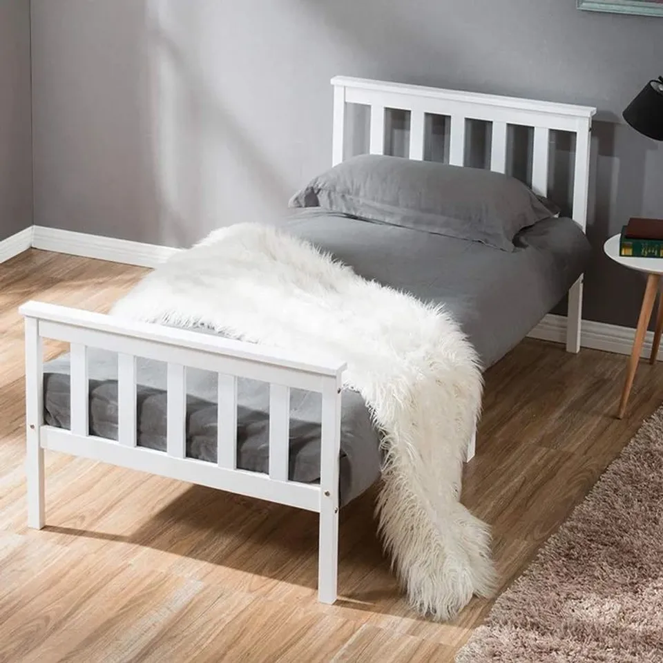 BOXED BLAU BED FRAME DOUBLE WHITE (1 BOX)