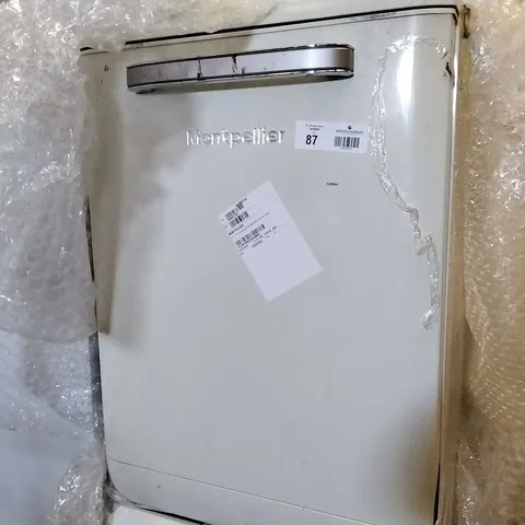 DESIGNER MONTPELLIER RETRO 15 PLACE FREESTANDING DISHWASHER WITH CUTLERY TRAY CREAM MAB6015C