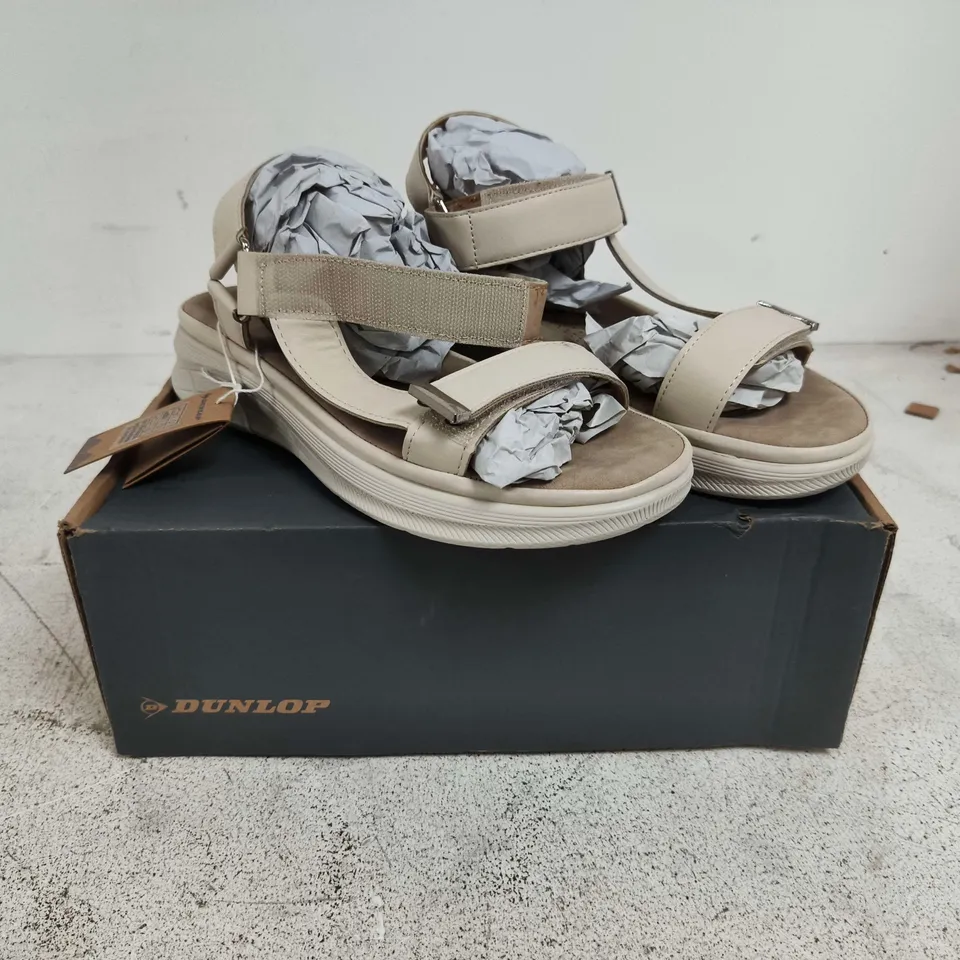 DUNLOP SERAFINA DLP198 BONE WHITE SANDALS – UK 7