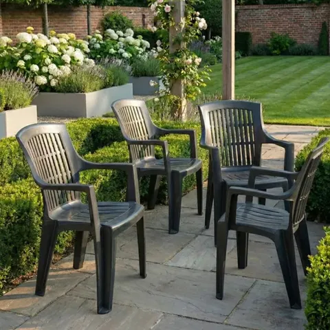 BOXED TRABELLA PARMA SET OF 4 CHAIRS - GREY (1 BOX)