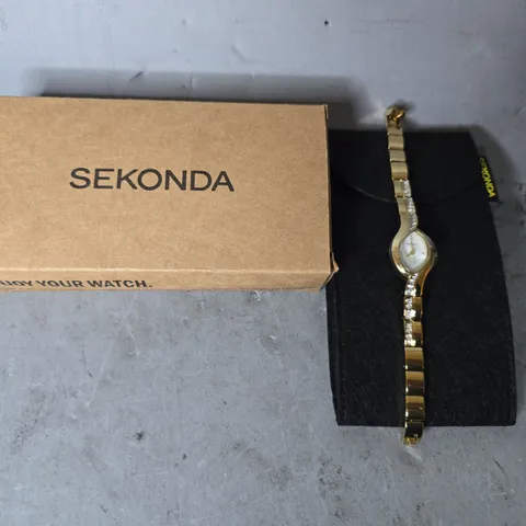 BOXED SEKONDA GOLDEN WHITE DIAL WOMENS WATCH 