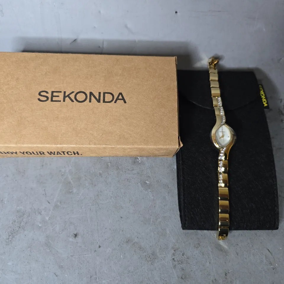 BOXED SEKONDA GOLDEN WHITE DIAL WOMENS WATCH 