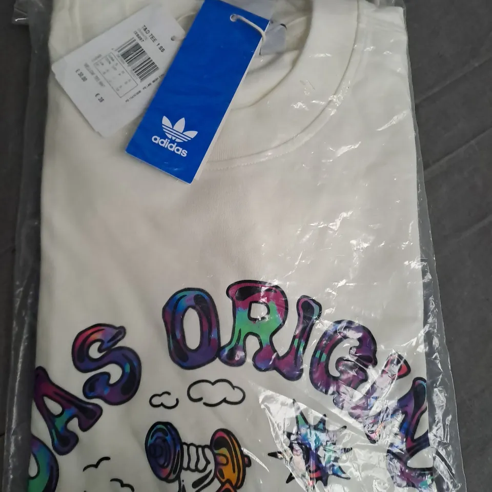 ADIDAS ORIGINALS MELLOW T-SHIRT, WHITE - SIZE S